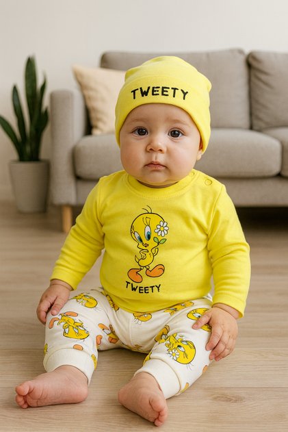 Unisex Newborn Baby Snapback Bodysuit Pants Hat