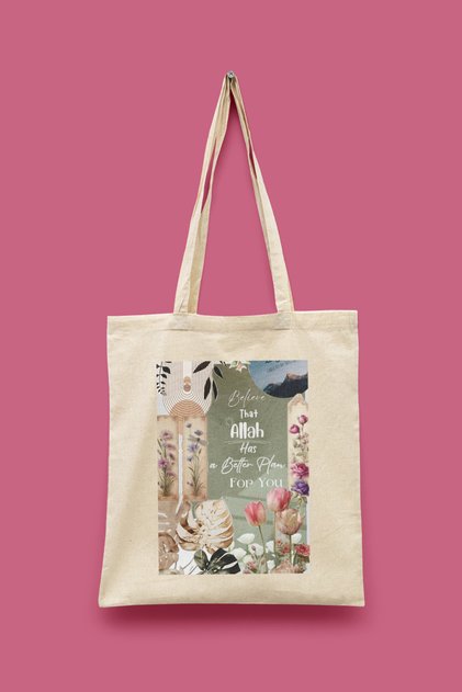 Collage Series 7 - God's Plan Islamic Collage Series Tote Bag B Printed Cloth Bag