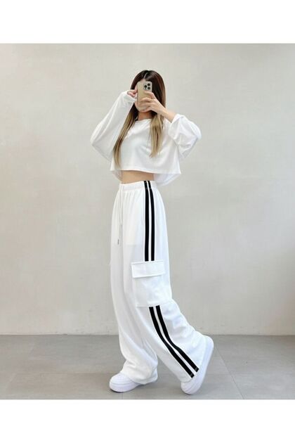 Wide Leg Sweatpants – Lycra, High Waist, Comfortable and Fashionable Sports Pants