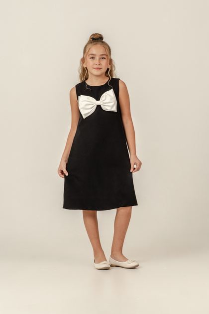 formal dresses for 12 year olds black Eray Kids Girl's Sleeveless Bow Detail Special Occasion Wedding Birthday Evening Dress (9-10-11-12 Years Old) Wedding dress with angel sleeves