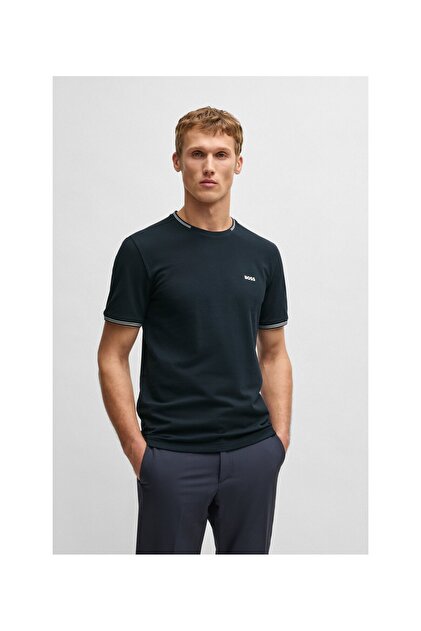 BOSS Lacivert Erkek Regular Fit T-Shirt Te_interlock_50554790
