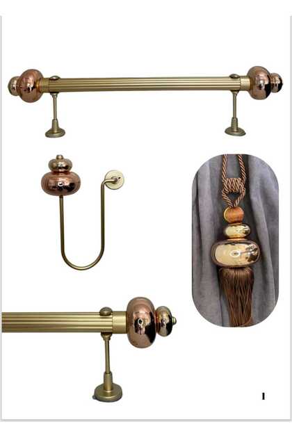 ANTİK RUSTİK FON PERDE ASKISI TTMGOLD002-300CM