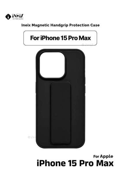 غطاء واقٍ مغناطيسي 3 في 1 مع حزام معصم وحامل لهاتف iPhone 15 Pro Max
