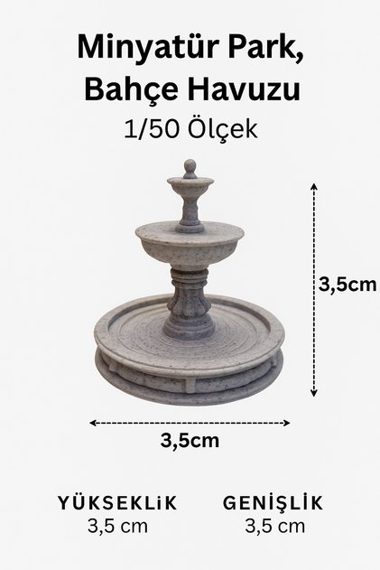 Park, Bahçe Havuzu - 1/50 Ölçekli 1:50 3,5 cm - Figür, Maket, Minyatür