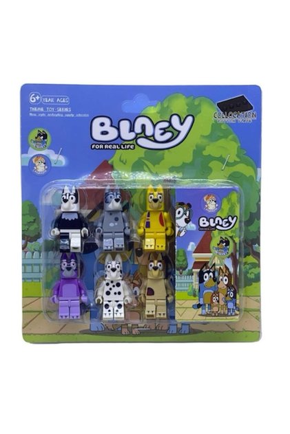 Set de 6 figurine Bluey și accesorii - Blockheroes