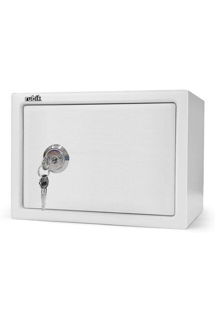 Medium Key Safe Box, Key Operated Locker Deposit Box - 25x35x25 cm, White