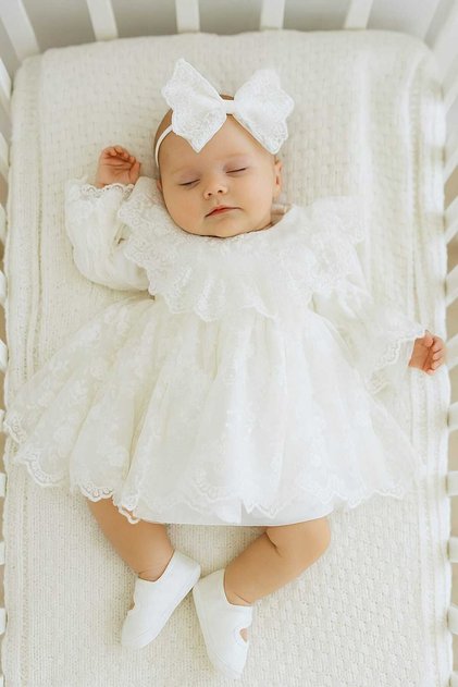 Baby Girl Guipure Lace Mevlit Dress Set
