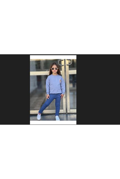 Kız Çocuk Sweatshirt ve Taytlı İkili Takım Mevsimlik-Kışlık