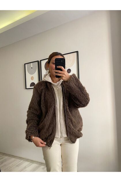 Premium, Detachable Hood, Zippered Plush Coat