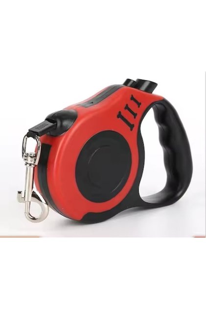 Lesă automată retractabilă pentru câini de talie mică și medie, 5 m, roșie, 25 kg