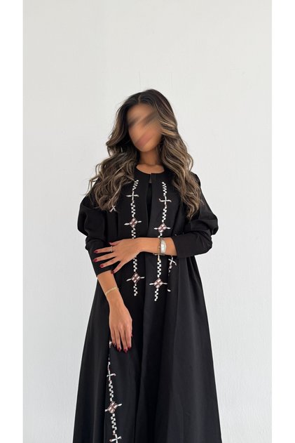 Black embroidered abaya
