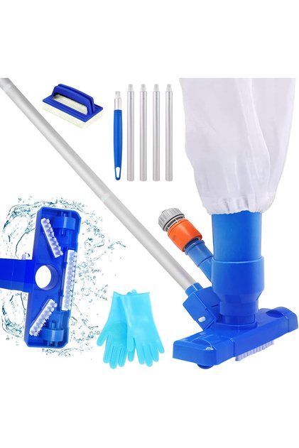 Aspirator de piscină cu segmente de tijă și perii din aluminiu