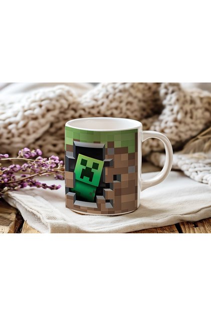 Minecraft Creeper Kupa Bardak – Oyun Temalı Koleksiyon Ürünü – Piksel Tarz Eğlenceli Tasarım