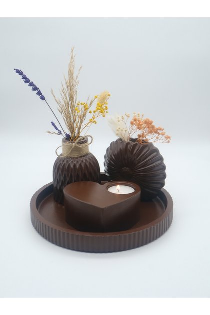 SET VASĂ DECORATIVĂ ȘI SUPORT LUMÂNĂRI MARO