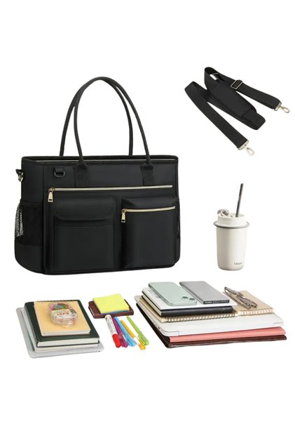Black Color Women's Shoulder Bag with 2 Years Warranty - Teacher Briefcase