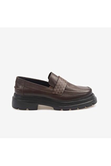 Kemal Tanca Hakiki Deri Leopar Desenli Kadın Loafer 426-02