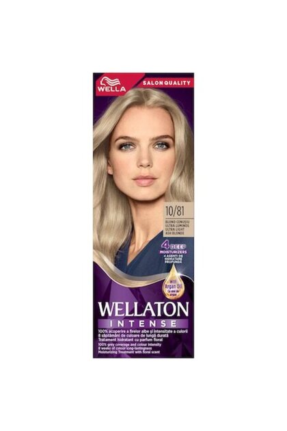 Vopsea de păr permanentă Wellaton Blond Cenușiu Ultra Strălucitor 10/81, 110 ml