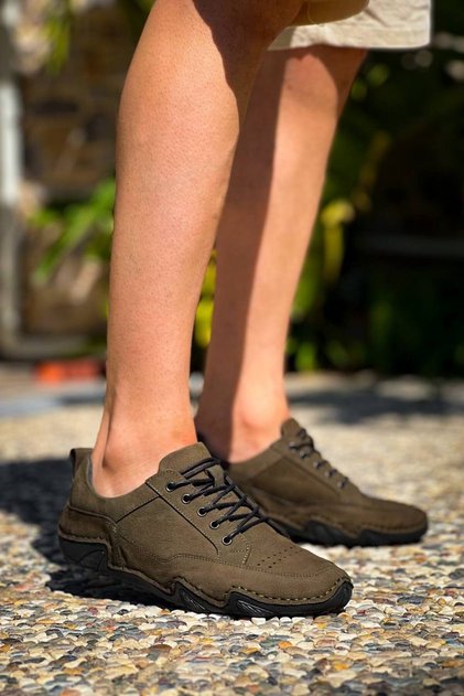 Men's Shoeskbdx1 Kuback Khaki Leather Casual Men's Shoes