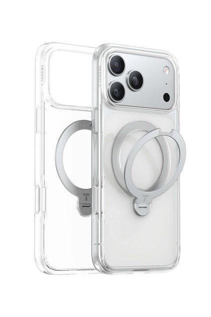 iPhone 17 Pro Max Case Ostand Spin Series, 360° Rotating Magnetic Stand – Clear