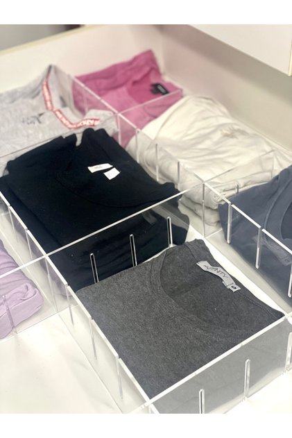 Transparent Plexiglass Cabinet Shelf and Drawer Organizer 3 mm Acrylic Divider Organizer 44X8 cm (2 Pieces)