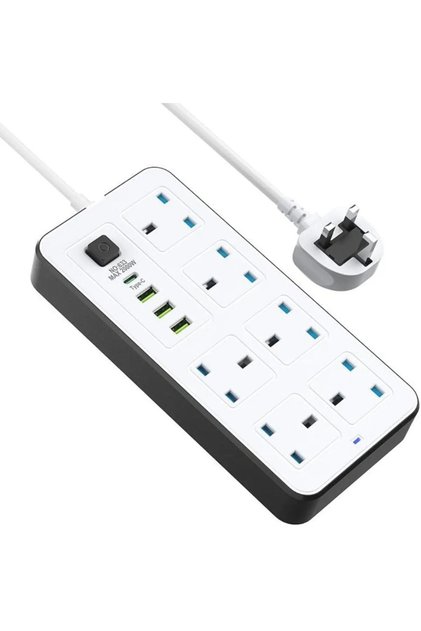 5 METER SOCKET WITH 6 SOCKET COMBO+ 3 USB PORT + USC C. 2500W