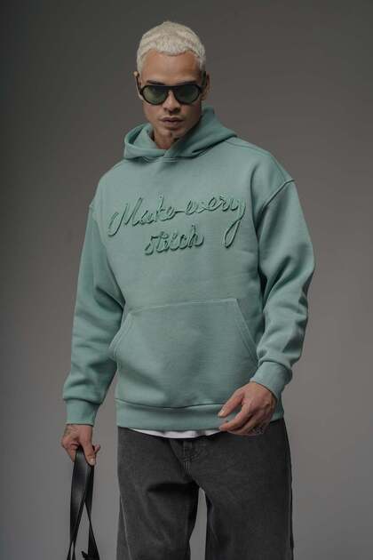 Trend Biz Oversized Piping Corded Hooded Sweatshirt