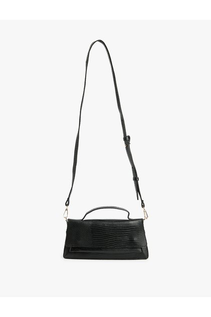 Crocodile Skin Patterned Strap Crossbody Bag