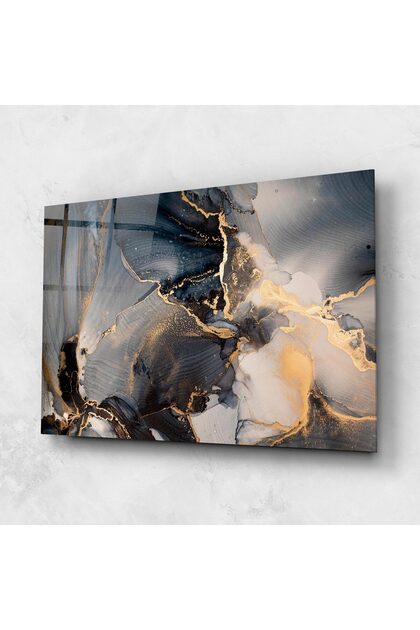 Tablou Sticla,Dormitor si Living, Marble, Golden Abstract Marble