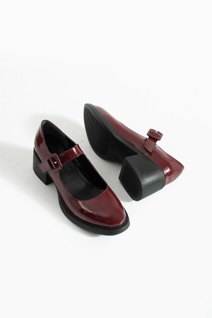 Women's Strappy Casual Heeled Shoes Elda - Burgundy