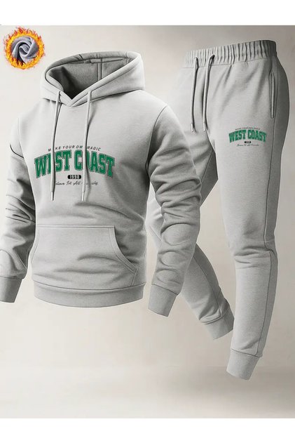 West Coast Baskılı Polar Astarlı Unisex Eşofman Takımı