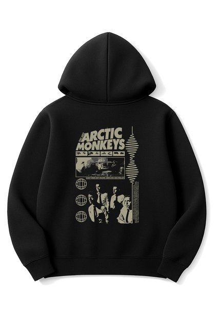 Oversized Smoke Gray Unisex Artic Monkeys Printed Sweatshirt