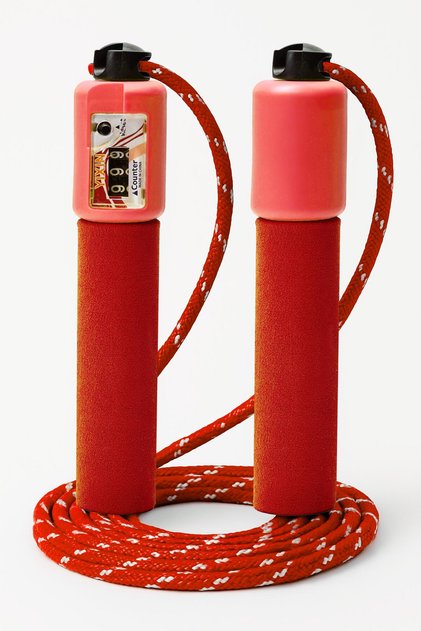 Jump Rope with Counter Length Adjustable Skipping Tab Rope Jump Rope Braided Cord K1543