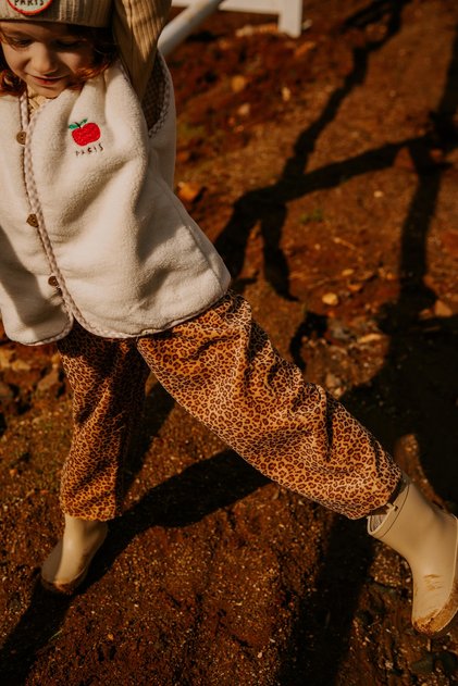 Leopard Printed Velvet Wide Pants