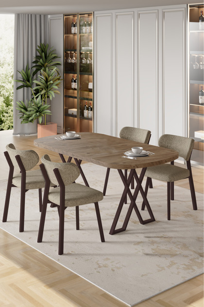 Canisa Axton Serisi Sabit Mdf 90x168 Atlantik Çam Mutfak Masa