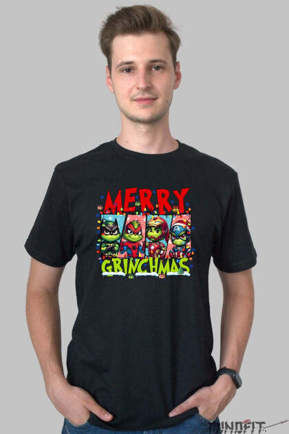 Tricou De Craciun Grinch Supererou Merry Grinchmas Barbat