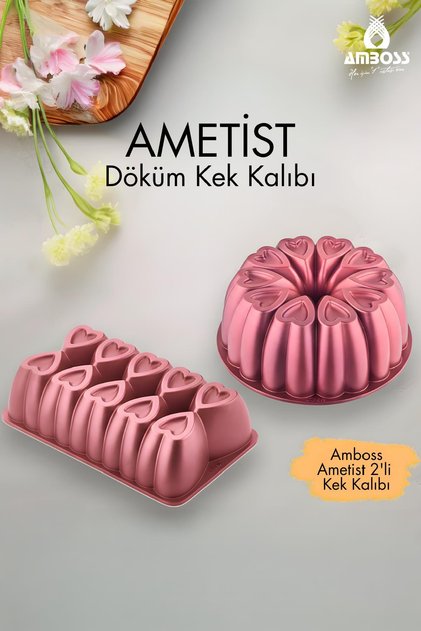 Ametist 2-Piece Cast Iron Cake Mold (Red)