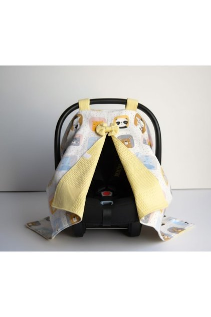 100% Cotton Muslin Double-Sided Stroller Cover - Sleepy Jungle (Oeko-Tex Certified)