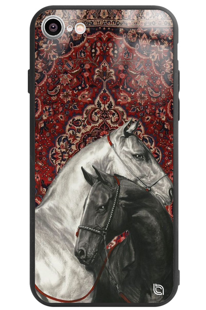 iPhone 16E Camera Protected Iranian Carpet Patterned B Printed Glossy Phone Case