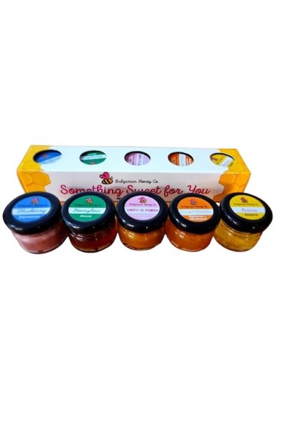Set cadou cu mini borcănele cu miere, 5 x 30g