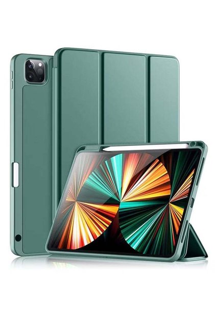 غطاء حماية لجهاز iPad Pro 11 بوصة (2024) مع حامل قلم S، غطاء حماية للكمبيوتر اللوحي بحامل ثلاثي الطي،