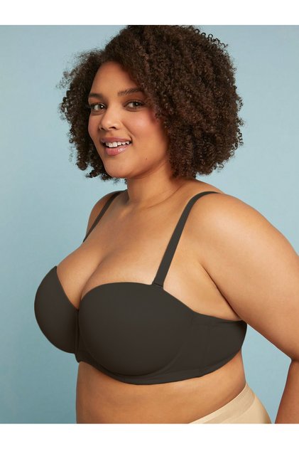 Lenola Model Curve Büyük beden Straplez Dolgulu Pedli Sütyen Siyah Renk