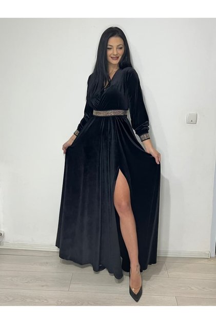 Rochie catifea lunga eleganta