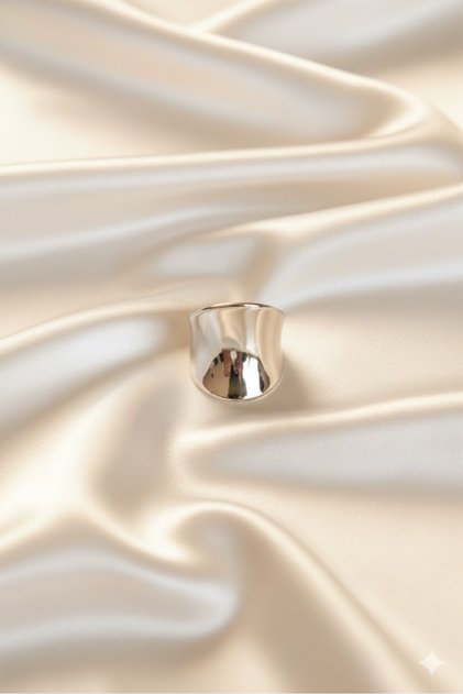 Adjustable Ring Gold Color Curved Mirror | Stylish and Durable Jewelry, Accessory