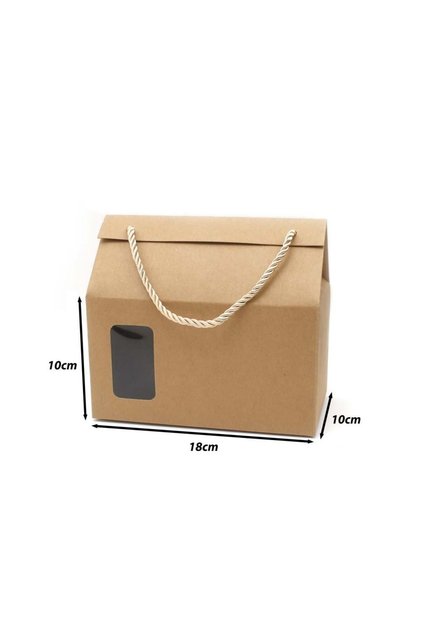 12 pieces of kraft paper boxes with a handle and a transparent window