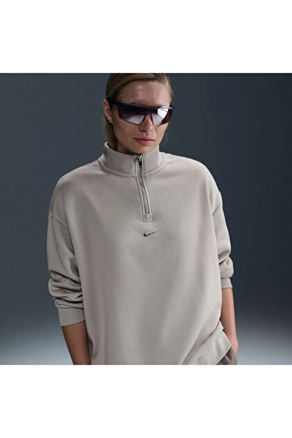 Nike Fleece QZ Kadın Kahverengi Sweatshirt HV6071-009 - Fiyatı