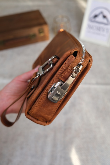 Encrypted Genuine Leather Men's Handbag 1232