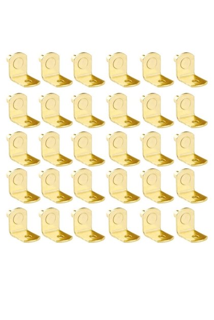 Set 30 de suporturi pentru rafturi, 1.5 x 1.5 x 1.5 cm, aliaj de zinc, auriu