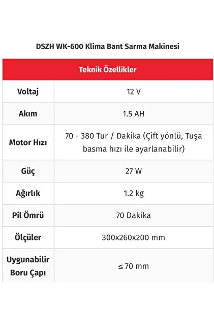 shukimura　送料分 DSZH WK-600 İzolasyon Klima Bantı Sarma Makinesi - Fiyatı, Yorumları