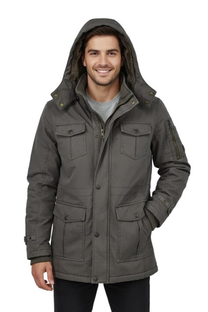 Men's Sports Canvas Hooded Parka M2665 Bgl-St04959