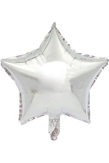 Silver Star Foil Balloon All Colors 45cm Stylish Image Compatible with Air and Helium